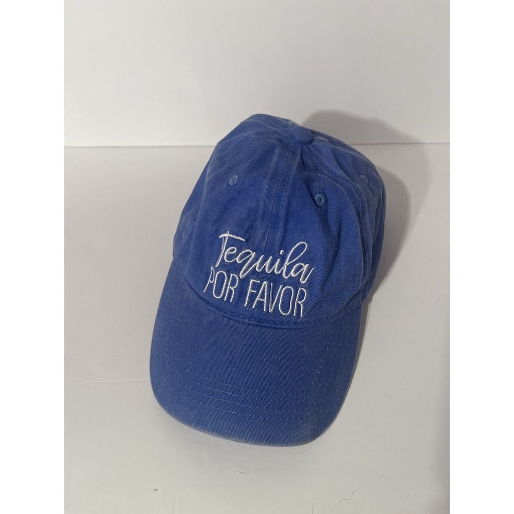 Tequila Por Favor Slideback Baseball Cap Blue One Size Adjustable Embroidered